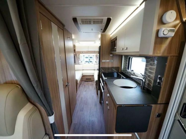 now sold thanks!!!!!!!BESSACARR 596 motorhome automatic 6 berth 6 belts u shape lounge drop down bed self leveling system fitted roof aircon unit 2019	excellent condition px and finance 12 months warranty